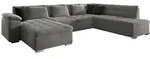 Mirjan24 Wohnlandschaft, Grau, Textil, 7-Sitzer, U-Form,Rechteckig, 348x76x205 cm,