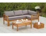 Gardenson Gartenset Brasilia, Grau, Akazie, Textil, Akazie, Hartholz, F&uuml;llung: