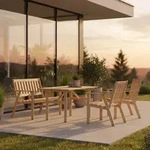Gardenson Gartenset, Natur, Holz, 4-teilig, Kiefer, massiv, Gartenm&ouml;bel,