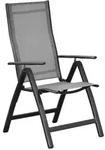 Gardenson Gartenklappsessel-Set, Braun, Graphit, Metall, Textil, Uni, klappbar,