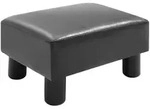 Homcom Fusshocker,, Schwarz, Leder, 30x24x40 cm, Wohnzimmer, Hocker, Sitzhocker
