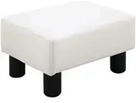 Homcom Fusshocker,, Wei&szlig;, Leder, 30x24x40 cm, Wohnzimmer, Hocker, Sitzhocker