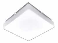 Näve Led-Deckenleuchte, Weiß, Metall, Glas, 25x8x25 cm, Dämmerungssensor, Lampen &