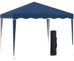 Outsunny Faltpavillon,, Blau, Metall, 295x257x295 cm, Sonnen- & Sichtschutz,