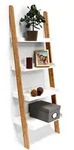 Relaxdays Leiterregal, Mehrfarbig, Holz, Holzwerkstoff, 55x155x34 cm, Wohnzimmer,