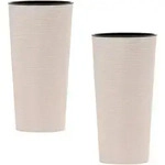Siena Garden &Uuml;bertopf-Set, Creme, Kunststoff, 2-teilig, rund,rund, 57 cm,