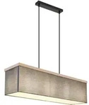 Globo H&auml;ngeleuchte, Anthrazit, Natur, Schwarz, Metall, Textil, Holzwerkstoff,
