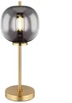 meineWunschleuchte Led-Tischleuchte, Messing, Schwarz, Glas, Metall, Rund,Rund,
