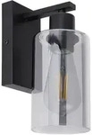 Globo Wandleuchte Hadera, Grau, Schwarz, Metall, Glas, 15x23x10 cm, CE, Lampen &
