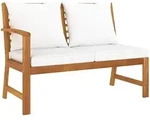 vidaXL Gartenbank, Creme, Textil, 2-Sitzer, Rechteckig, 60.5x81x114.5 cm,