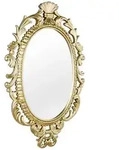 Boxxx Dekospiegel, Gold, Glas, oval, 44.5x73x3.5 cm, senkrecht montierbar, Spiegel,