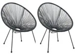 Gardenson Gartenstuhl-Set, Schwarz, Metall, Kunststoff, konisch, 73x88x73 cm,