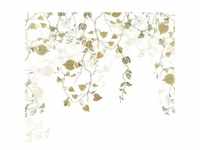 Komar Vliestapete, Braun, Weiß, Blätter, 300x280 cm, Fsc, Tapeten Shop,