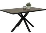 P & B Esstisch Cleo, Schwarz, Dunkelbraun, Metall, Holzwerkstoff, rechteckig,