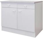 FlexWell K&uuml;chenunterschrank, Wei&szlig;, Holzwerkstoff, 1 F&auml;cher, 2 Schublade(n)