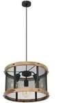 Globo H&auml;ngeleuchte, Schwarz, Dunkelbraun, Holz, Metall, 120 cm, Lampen & Leuchten,