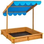 tectake Sandkasten, Blau, Holz, 120x120x120 cm, CE, Outdoor Spielzeug,...