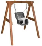 Schaukel, Braun, Grau, Wei&szlig;, Holz, Kunststoff, Hemlocktanne, 120x134x103 cm, EN 71,