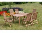 Gardenson Gartentisch, Akazie, Holz, Akazie, massiv, rechteckig, 90x74.5x150 cm, Fsc,
