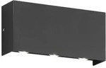 Fischer & Honsel Aussenwandleuchte Nairobi, Schwarz, Metall, Glas, 17 cm, Lampen &