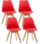 CLP Stuhl, Rot, Holz, 49x83x50 cm, Esszimmer, St&uuml;hle, Esszimmerst&uuml;hle,