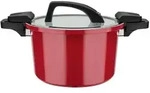 GSW Kochtopf Energiespartopf, Rot, Metall, 6 L, rund, 16 cm, hitzebest&auml;ndige Griffe,