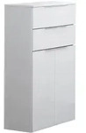 Mid.you Midischrank Kara, Wei&szlig;, Glas, Holzwerkstoff, 1 F&auml;cher, 2 Schublade(n)