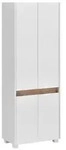 home24 Hochschrank, Wei&szlig;, Eiche, Holzwerkstoff, 3 F&auml;cher, 56.9x164.5x33 cm,