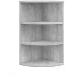 Vicco Eckregal, Grau, Holzwerkstoff, 4 F&auml;cher, Formgebogen, 30x60x30 cm, Wohnzimmer,