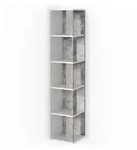 Vicco Eckregal, Grau, Holzwerkstoff, 5 F&auml;cher, Rechteckig, 33.3x162.2x33.3 cm,