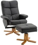 Homcom Relaxsessel, Schwarz, Holz, Echtholz, F&uuml;llung: Schaumstoff, 86x99x80 cm,