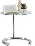 Relaxdays Beistelltisch, Mehrfarbig, Metall, Glas, 46x70x46 cm, Wohnzimmer,