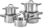 Johann Lafer Kochtopfset Pure, Silber, Glas, 5-teilig, 16 cm,20 cm,16 cm, 1,7 L,3,4
