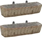 vidaXL Balkon-Blumenkasten, Braun, Naturmaterialien, 80x15x20 cm, Gartenzubeh&ouml;r,