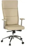 Mid.you Chefsessel, Silber, Beige, Kunststoff, Leder, Echtleder,Kombination
