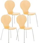 CLP Besucherstuhl, Eukalyptusholz, Metall, 43x86x45 cm, Arbeitszimmer,