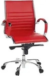 Mid.you Drehstuhl, Rot, Chrom, Metall, Kombination Echtleder/Lederlook, Drehkreuz,