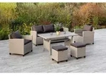 Gardenson Loungegarnitur, Natur, Metall, Kunststoff, Textil, 16-teilig, F&uuml;llung: