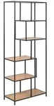 Xora Regal, Schwarz, Eiche, Metall, Holzwerkstoff, 77x185x35 cm, Wohnzimmer, Regale,