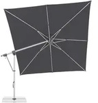 Doppler Ampelschirm, Anthrazit, Hellgrau, Metall, Textil, 300x300 cm, 360&deg; drehbar,
