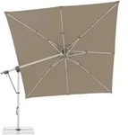 Doppler Ampelschirm, Hellgrau, Sand, Metall, Textil, 300x300 cm, 360&deg; drehbar,