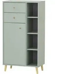 Stylife Highboard Schildmeyer Bjarne, Gr&uuml;n, Holz, Eiche, massiv, 1 F&auml;cher, 2