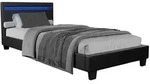 Juskys Polsterbett, Schwarz, Textil, 90x200 cm, Schlafzimmer, Betten,...