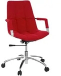 Mid.you Drehstuhl, Rot, Silber, Metall, Textil, Drehkreuz, 58x102x60 cm,