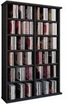 Livetastic Cd-Regal, Schwarz, Holzwerkstoff, 10 F&auml;cher, 60x92x18 cm, Wohnzimmer,