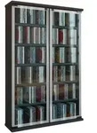 Mid.you Cd-Regal, Schwarz, Glas, Holzwerkstoff, 10 F&auml;cher, 60x92x18 cm, Wohnzimmer,