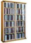 Mid.you Cd-Regal, Buche, Glas, Holzwerkstoff, 10 F&auml;cher, 60x92x18 cm, Wohnzimmer,