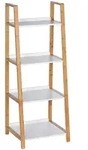 Wenko Badezimmerregal, Braun, Wei&szlig;, Holz, Bambus, 43x112x36 cm, stehend, Badezimmer,