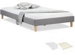 Homestyle4u Polsterbett, Grau, Textil, 140x200 cm, Schlafzimmer, Betten,