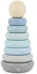 Bieco Spielwaren Stapelturm, Blau, Holz, 9x9 cm, Spielzeug, Babyspielzeug,